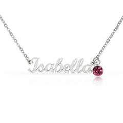 Give your special someone a personalized necklace made just for them — with a personal touch that's truly one of a kind! Our Custom Name Necklace with Birthstone combines a timeless cursive name design with a sparkling birthstone charm.