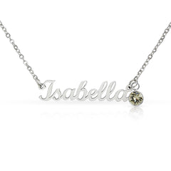 Give your special someone a personalized necklace made just for them — with a personal touch that's truly one of a kind! Our Custom Name Necklace with Birthstone combines a timeless cursive name design with a sparkling birthstone charm.