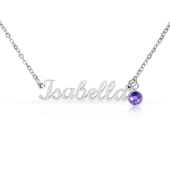 Give your special someone a personalized necklace made just for them — with a personal touch that's truly one of a kind! Our Custom Name Necklace with Birthstone combines a timeless cursive name design with a sparkling birthstone charm.