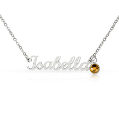 Give your special someone a personalized necklace made just for them — with a personal touch that's truly one of a kind! Our Custom Name Necklace with Birthstone combines a timeless cursive name design with a sparkling birthstone charm.