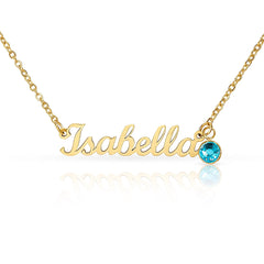 Give your special someone a personalized necklace made just for them — with a personal touch that's truly one of a kind! Our Custom Name Necklace with Birthstone combines a timeless cursive name design with a sparkling birthstone charm.