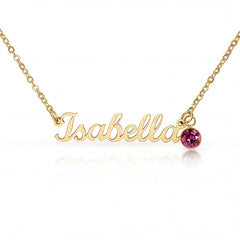 Give your special someone a personalized necklace made just for them — with a personal touch that's truly one of a kind! Our Custom Name Necklace with Birthstone combines a timeless cursive name design with a sparkling birthstone charm.
