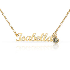 Give your special someone a personalized necklace made just for them — with a personal touch that's truly one of a kind! Our Custom Name Necklace with Birthstone combines a timeless cursive name design with a sparkling birthstone charm.