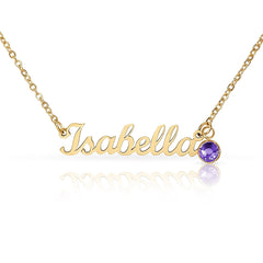 Give your special someone a personalized necklace made just for them — with a personal touch that's truly one of a kind! Our Custom Name Necklace with Birthstone combines a timeless cursive name design with a sparkling birthstone charm.