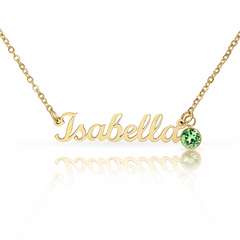 Give your special someone a personalized necklace made just for them — with a personal touch that's truly one of a kind! Our Custom Name Necklace with Birthstone combines a timeless cursive name design with a sparkling birthstone charm.
