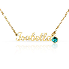 Give your special someone a personalized necklace made just for them — with a personal touch that's truly one of a kind! Our Custom Name Necklace with Birthstone combines a timeless cursive name design with a sparkling birthstone charm.