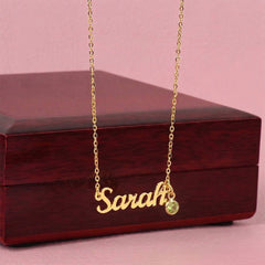 Give your special someone a personalized necklace made just for them — with a personal touch that's truly one of a kind! Our Custom Name Necklace with Birthstone combines a timeless cursive name design with a sparkling birthstone charm.
